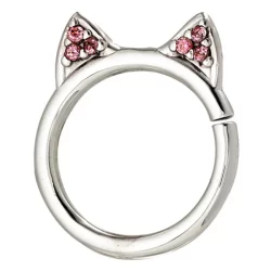 a twist open ring with cat like ears