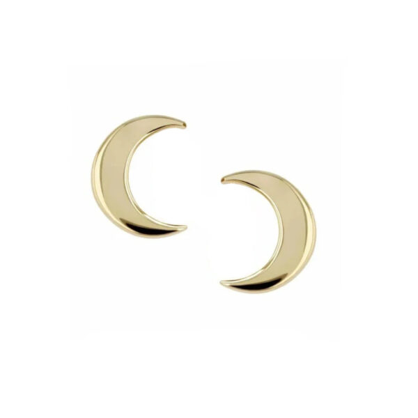 Two pieces of moon jewellery curving toward each other